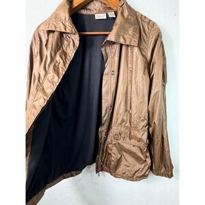 Zenergy Chico's Women Jacket Bronze 0 Lightweight Metallic Full Zip Windbreaker